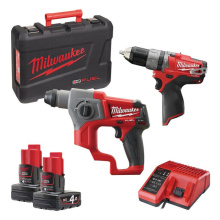 DUO PACK MILWAUKEE M12-FPP2B 12V/4A PERCEUSE+PERFO SDS+ JUSQU'A EPUISEMENT